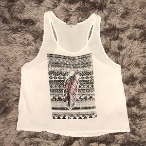 Feather Print Tank Top